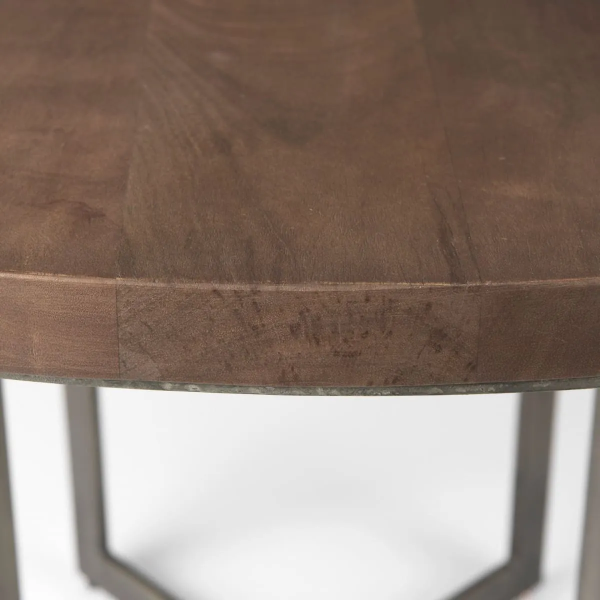 Faye Round Dining Table Dark Brown Wood | Round