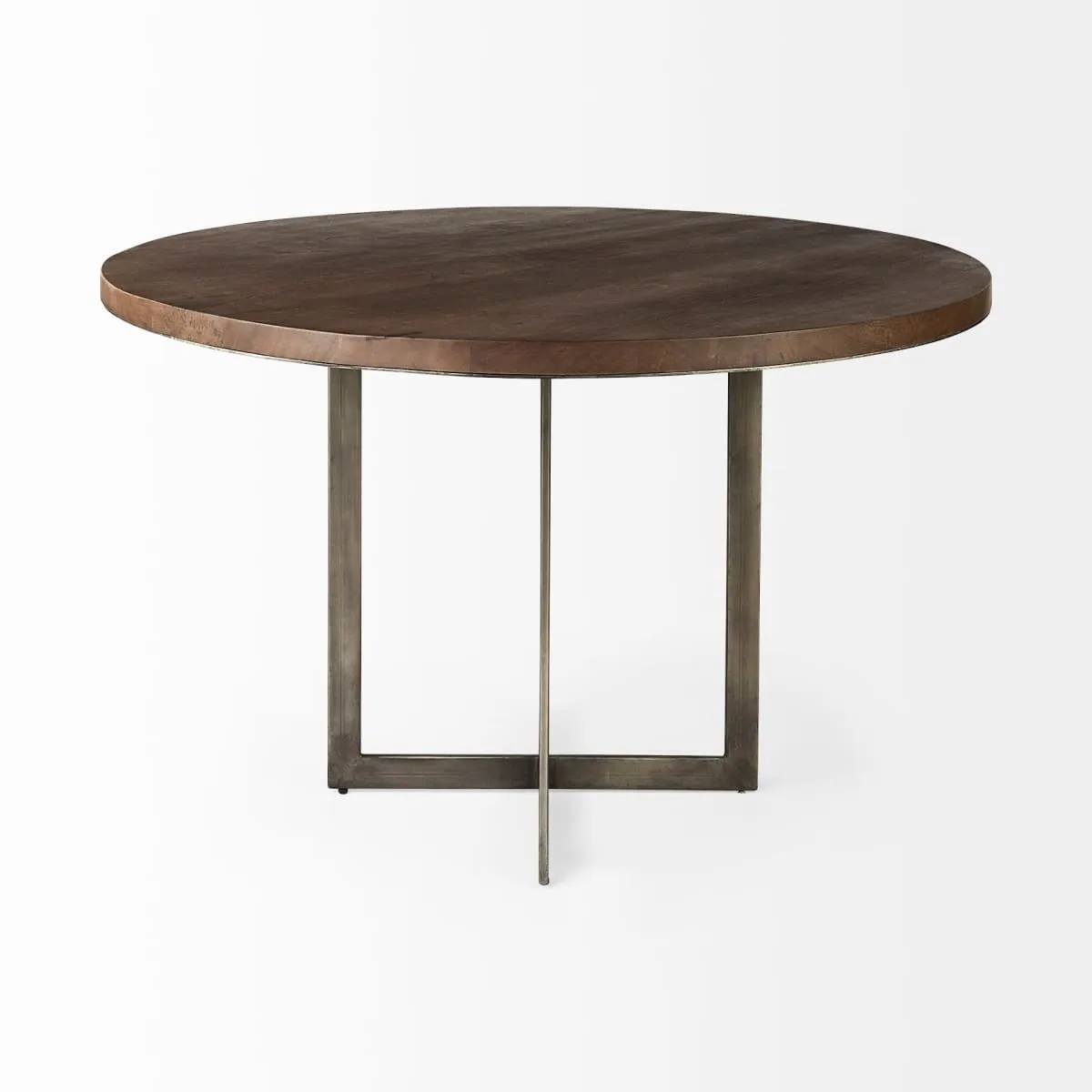 Faye Round Dining Table Dark Brown Wood | Round