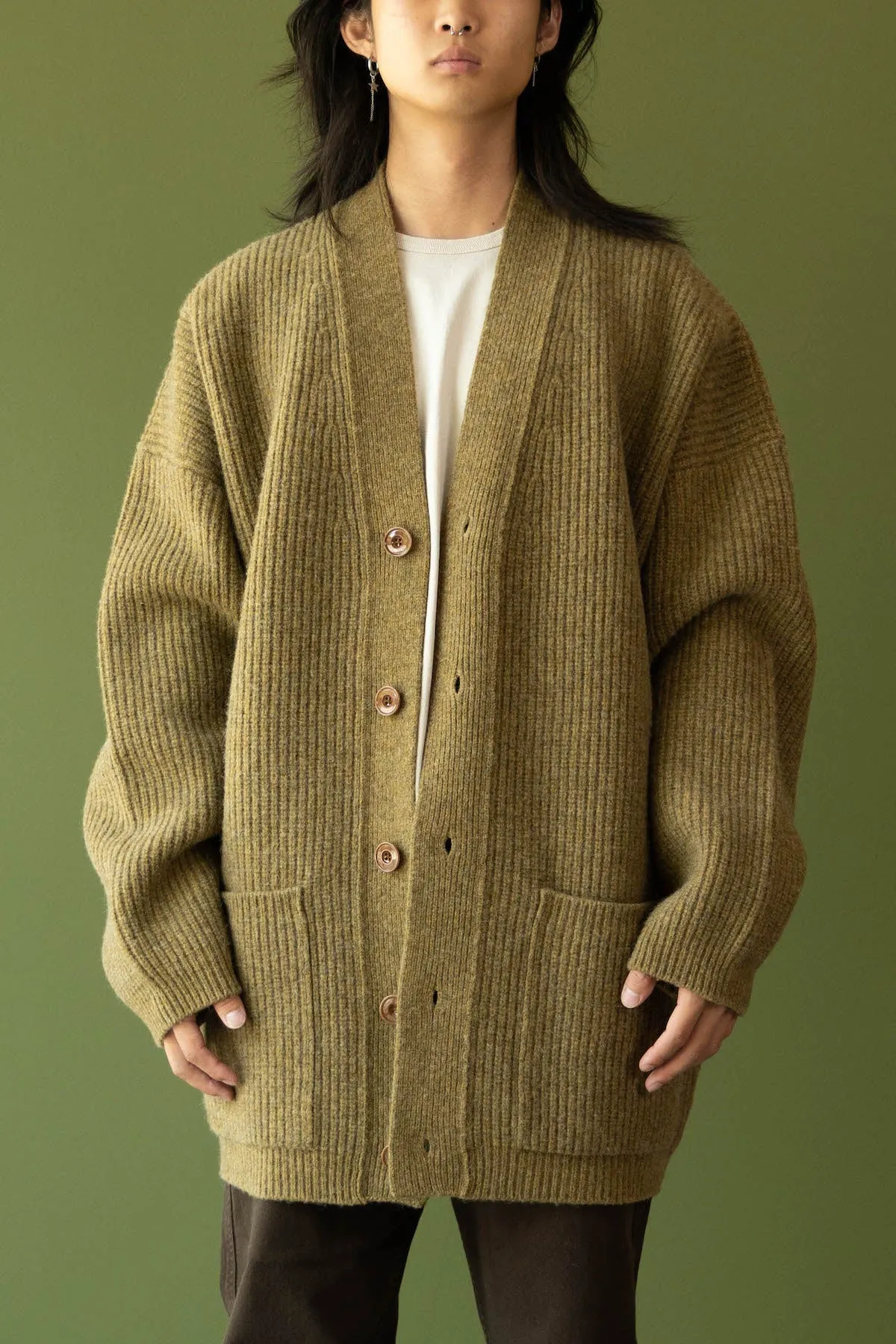 Felted Cardi Coat - Dark Mustard