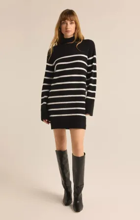 Fin Stripe Sweater Dress Black