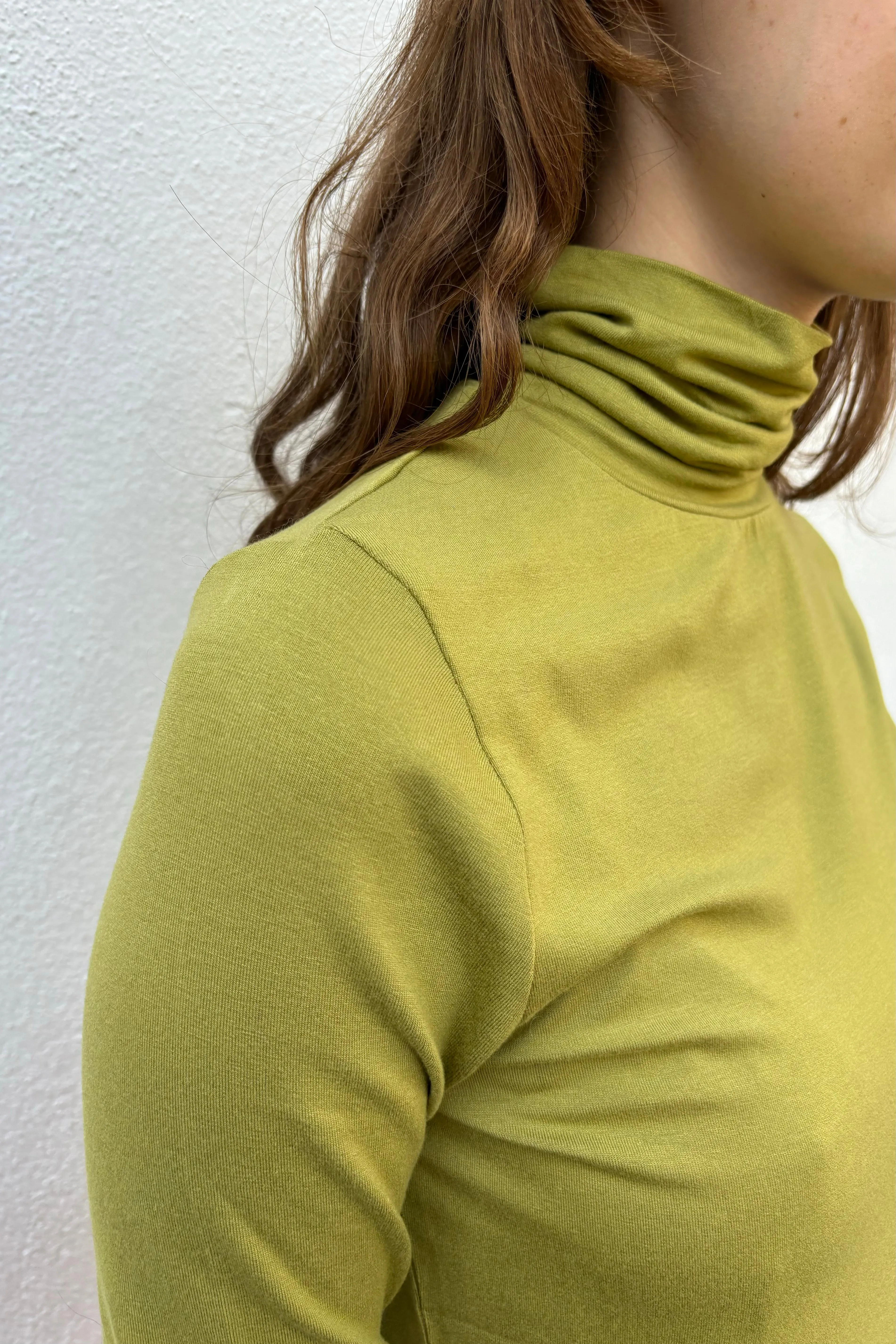 FRNCH Carmelite Roll-neck Olive Top