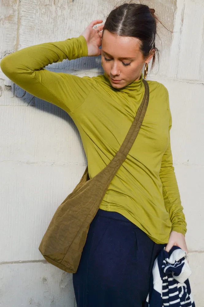 FRNCH Carmelite Roll-neck Olive Top