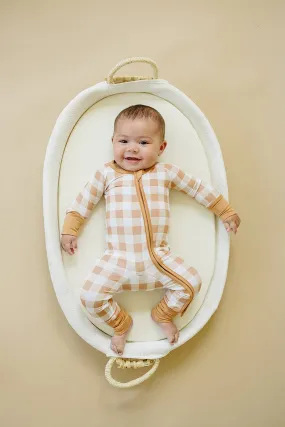 Golden Gingham Bamboo Zippy Romper