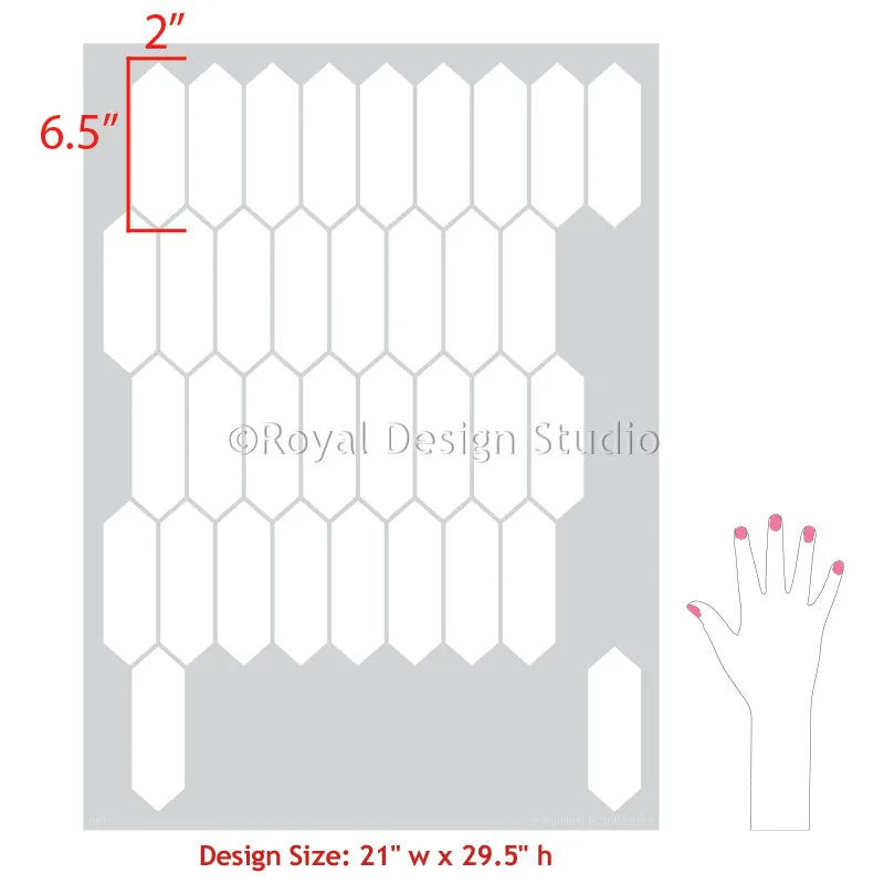 Hexagon Subway Tile Stencil