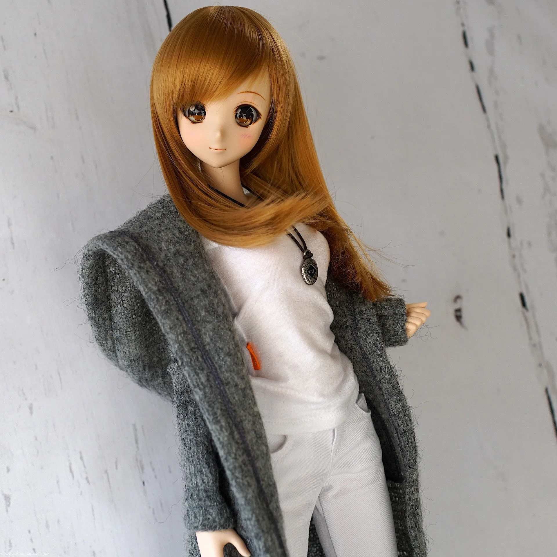 Hoodie Knit Coat (Gray)