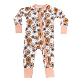 In My Jammers Fall Floral Zipper Romper