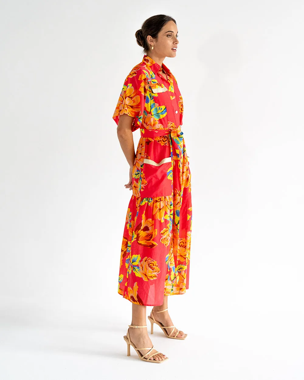 Isabel Maxi Shirt Dress - Sunset Floral