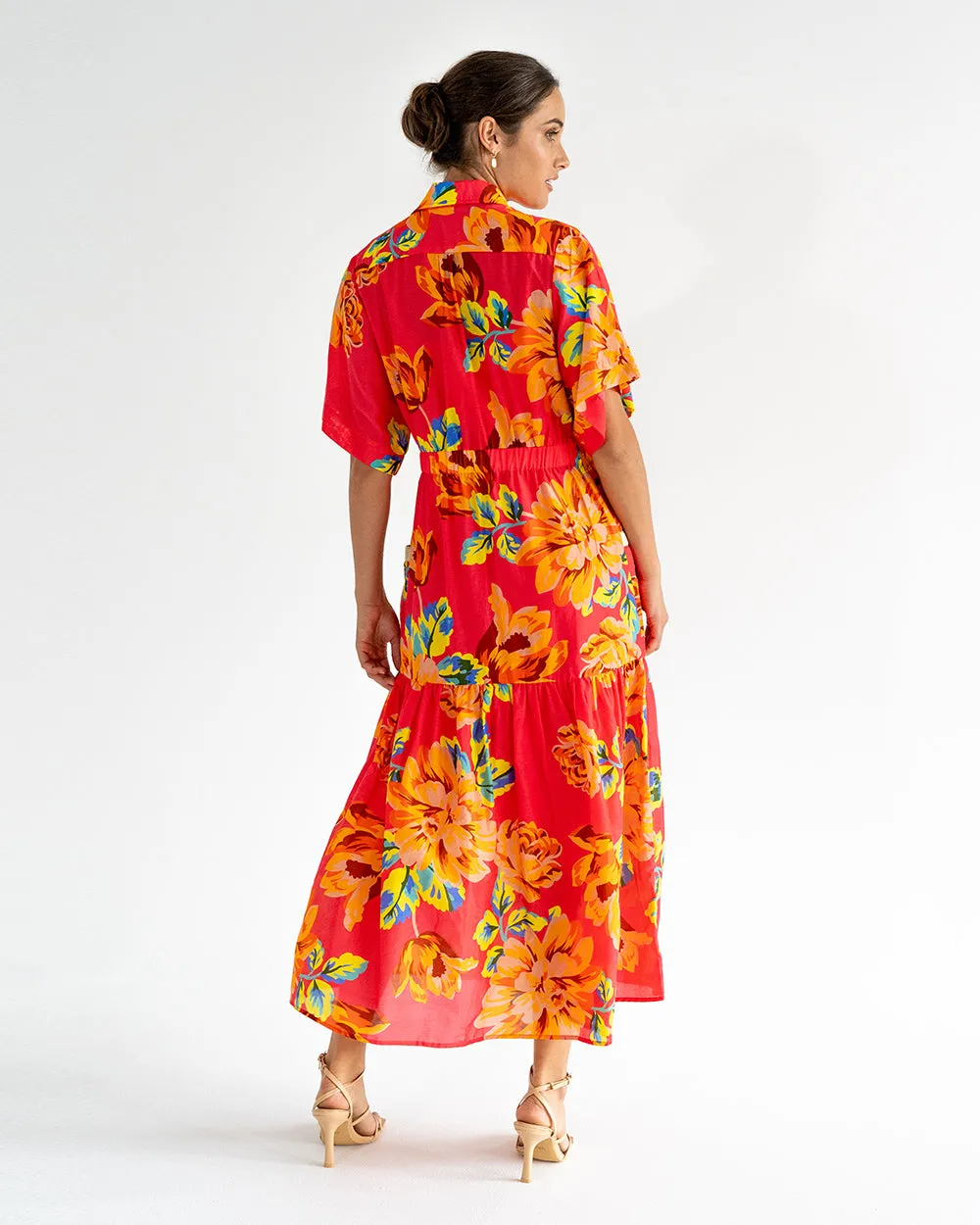 Isabel Maxi Shirt Dress - Sunset Floral