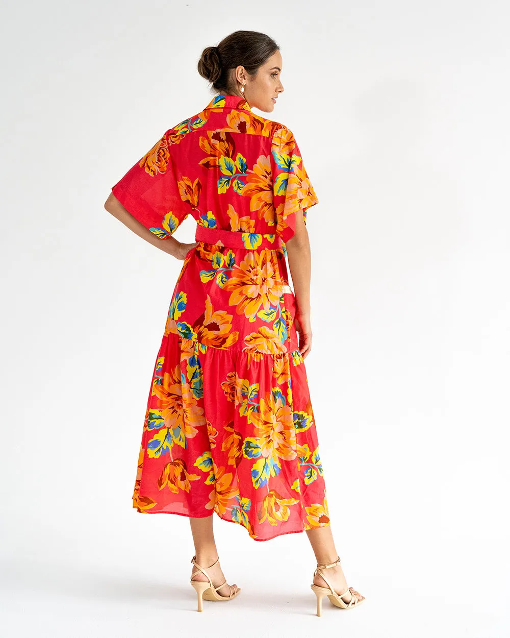 Isabel Maxi Shirt Dress - Sunset Floral