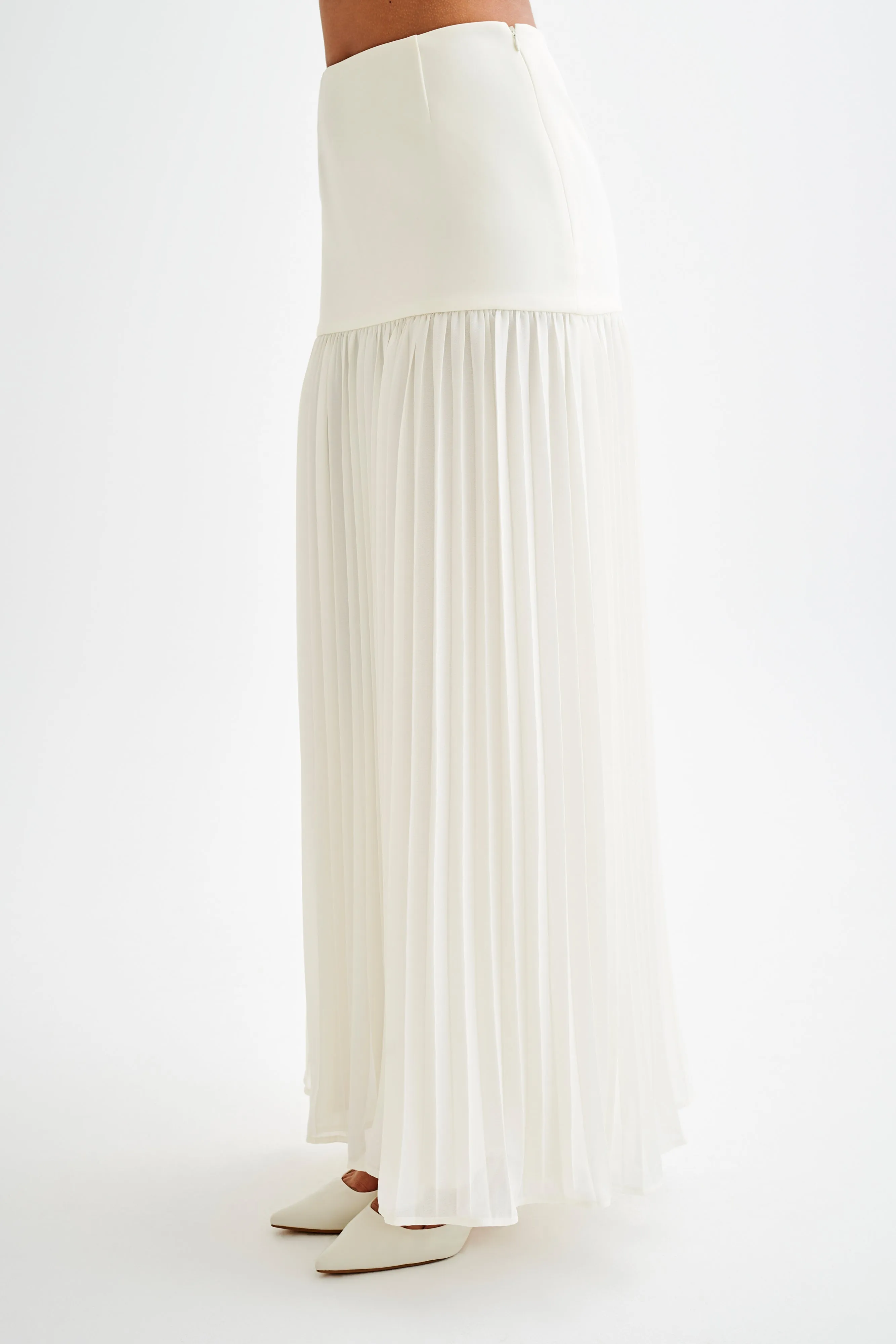 Jillian Pleated Maxi Skirt - Ivory