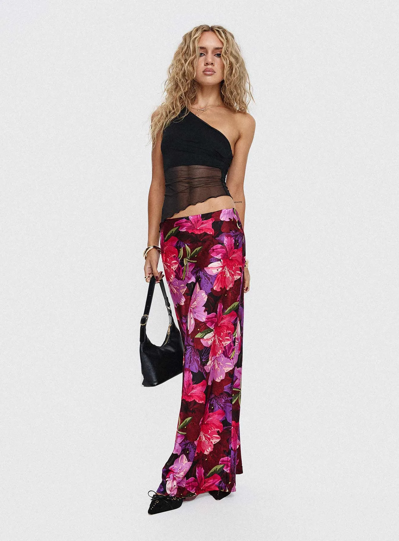 Joder Maxi Skirt Purple Floral