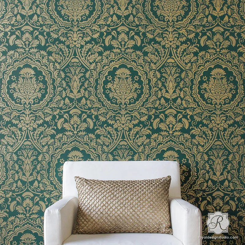 Laleh Persian Damask Wall Stencil