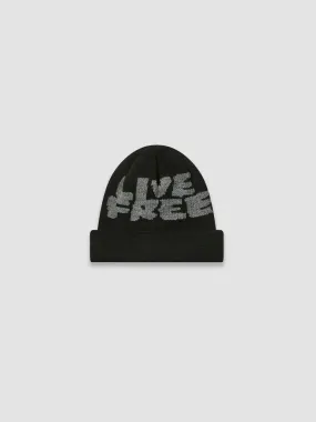 Live Free Jacquard Beanie - Black