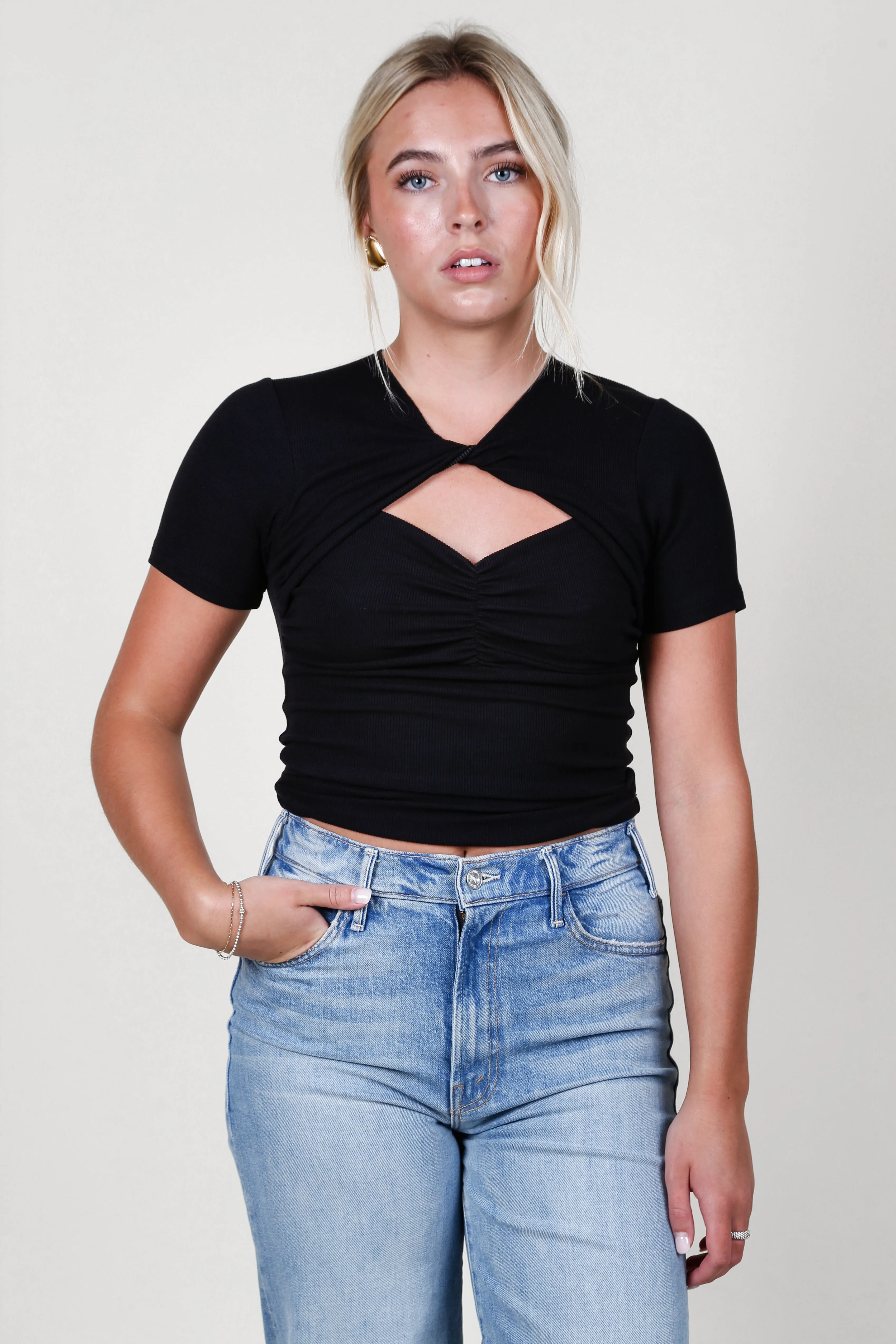 LNA | Linus Ribbed Top - Black