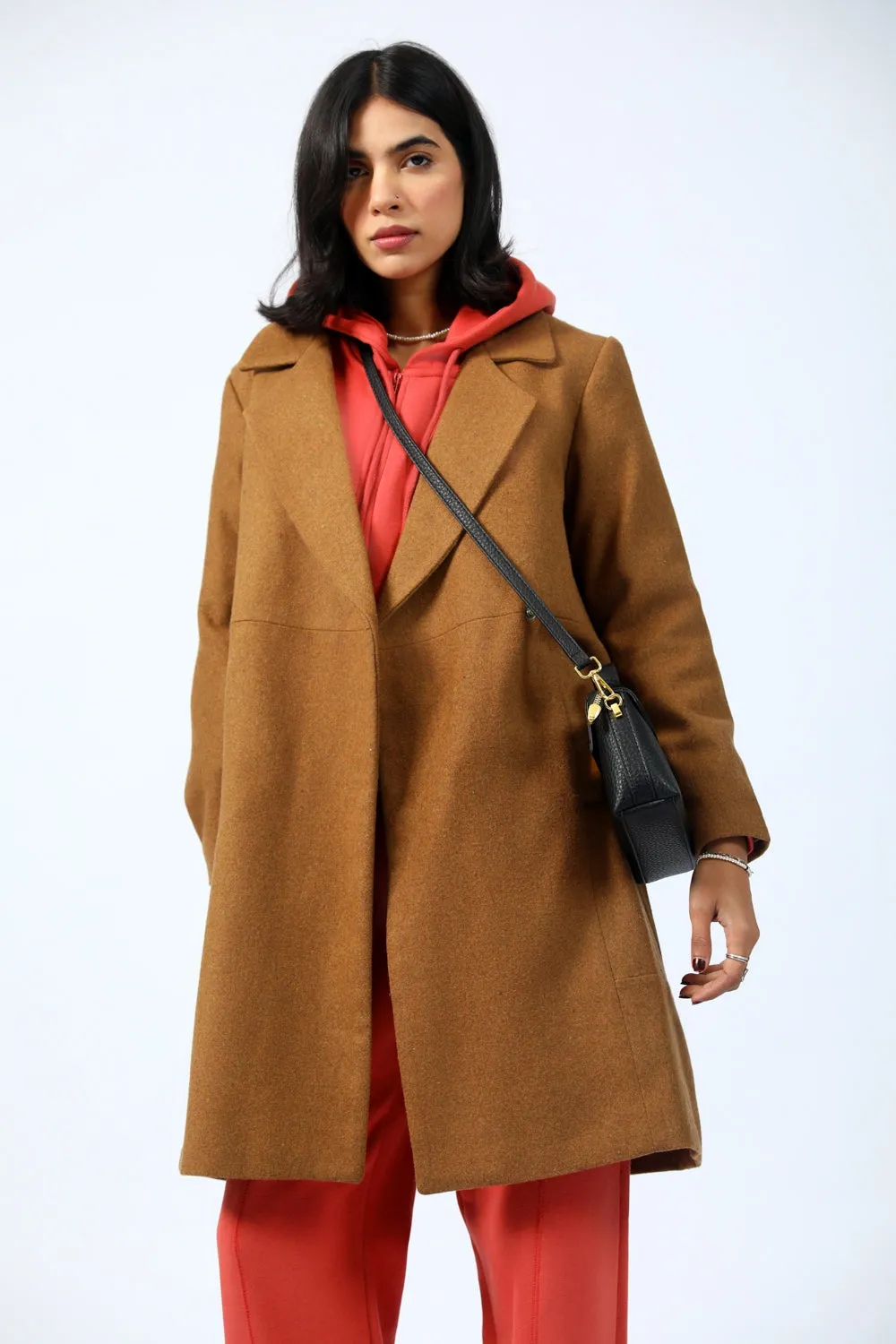 LONG COAT WITH PANEL DETAIL