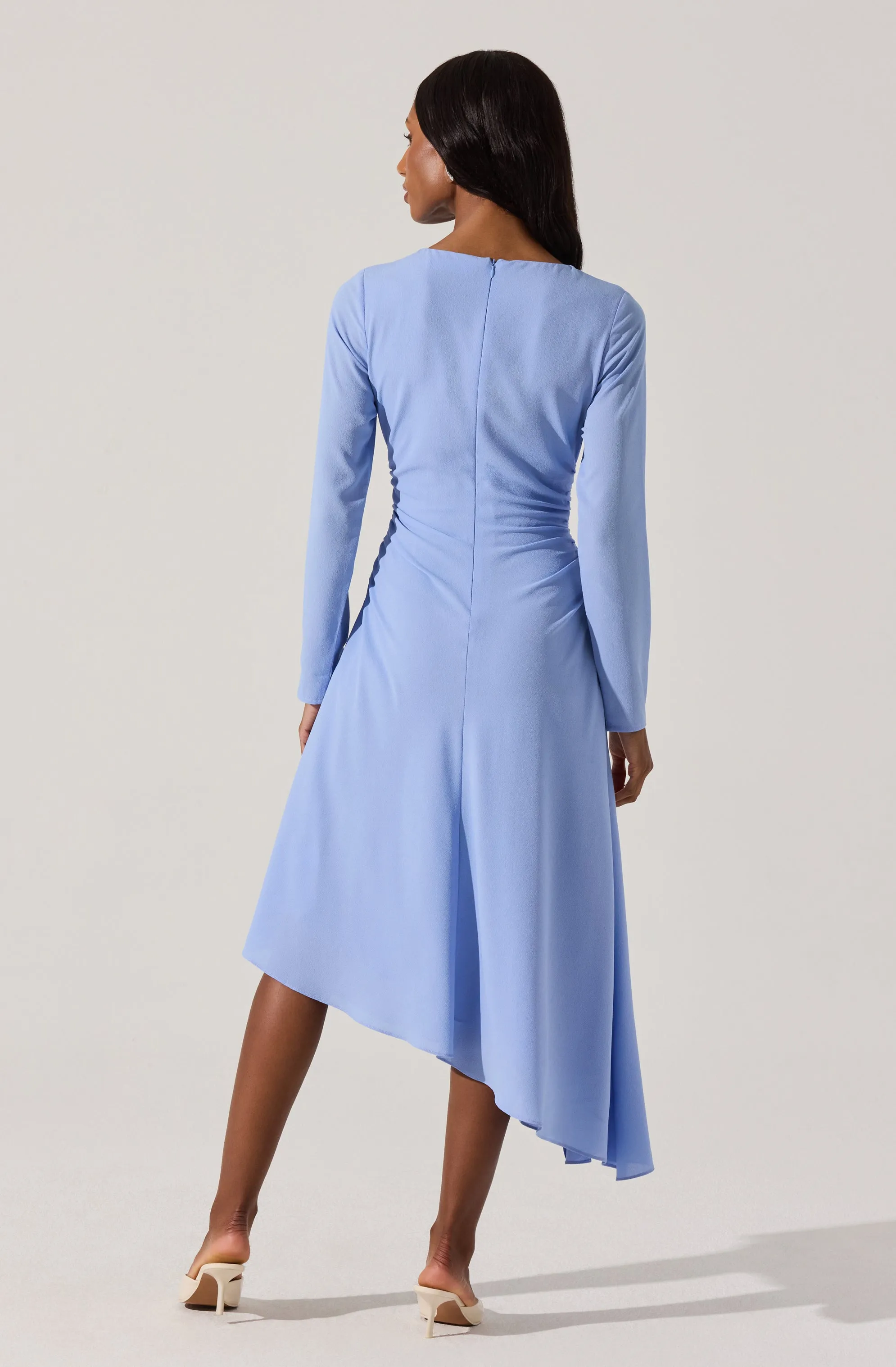 Long Sleeve Asymmetrical Hem Dress