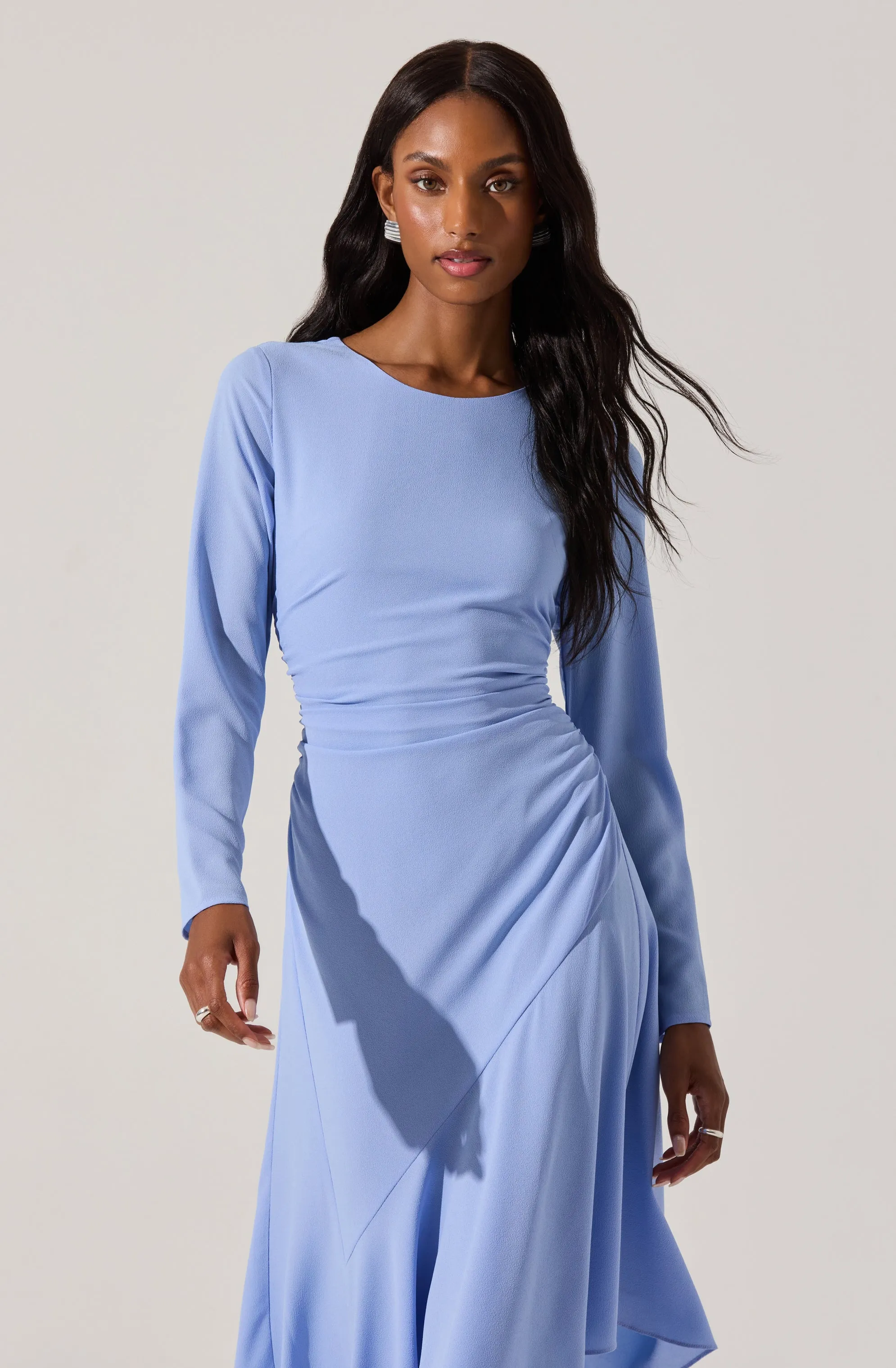 Long Sleeve Asymmetrical Hem Dress