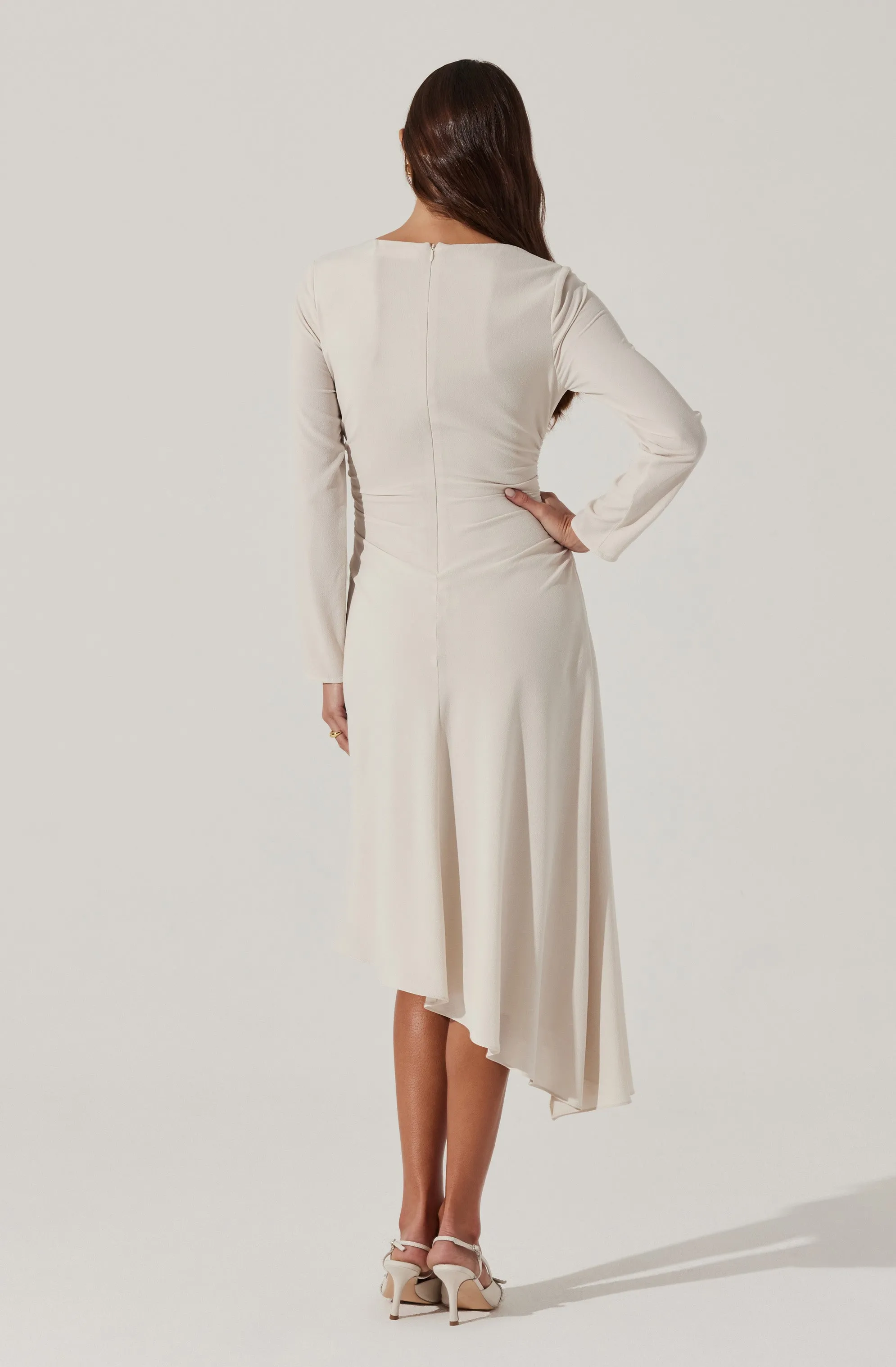 Long Sleeve Asymmetrical Hem Dress