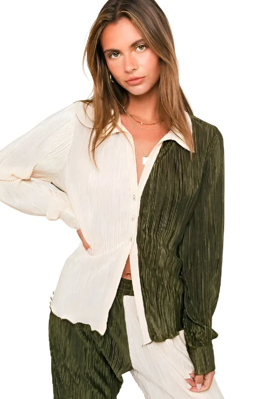 Long Sleeve Collared Top