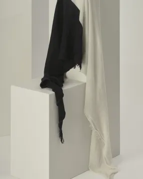 Love Duo Cashmere Scarf in Black & Milk