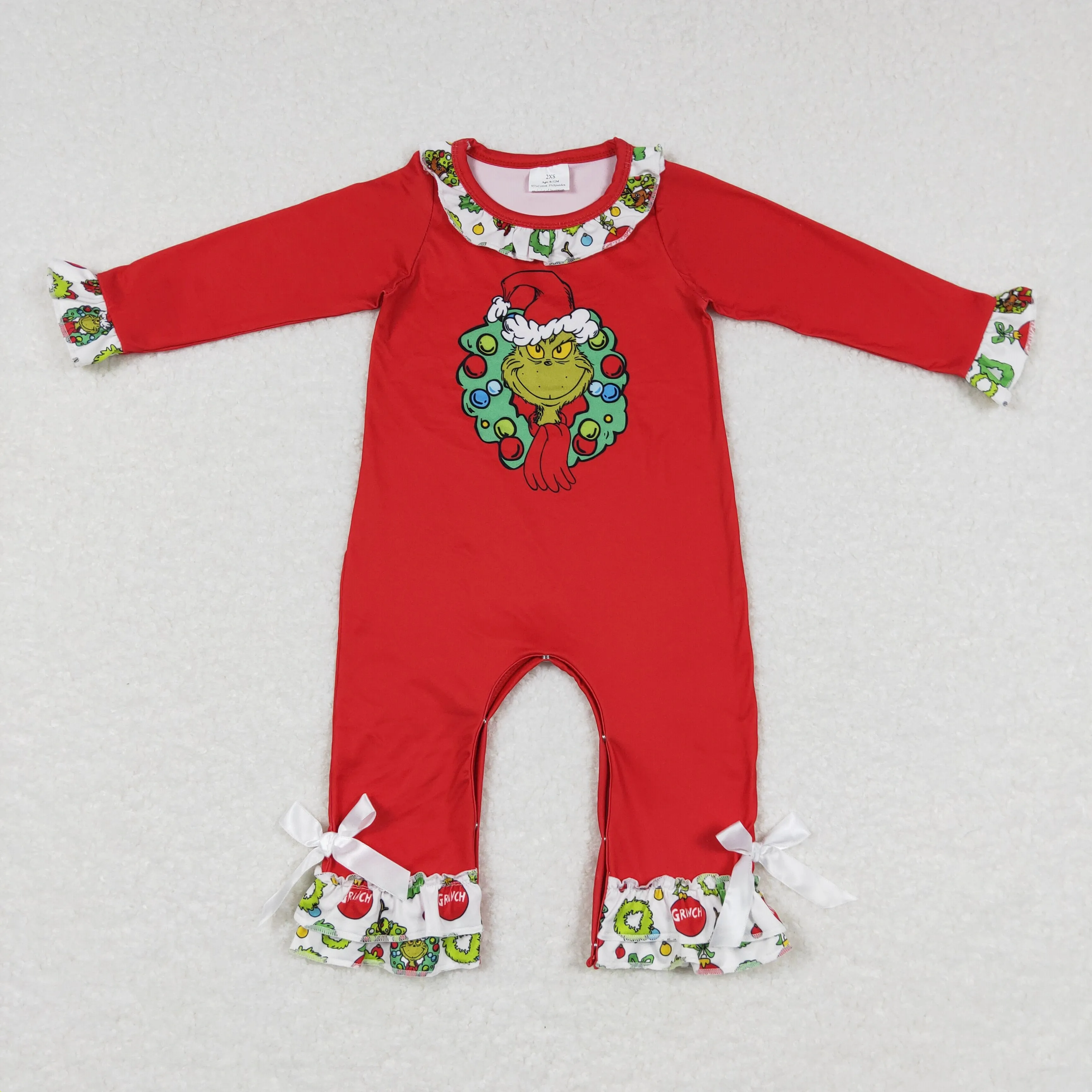 LR0578  baby girl cartoon christmas romper