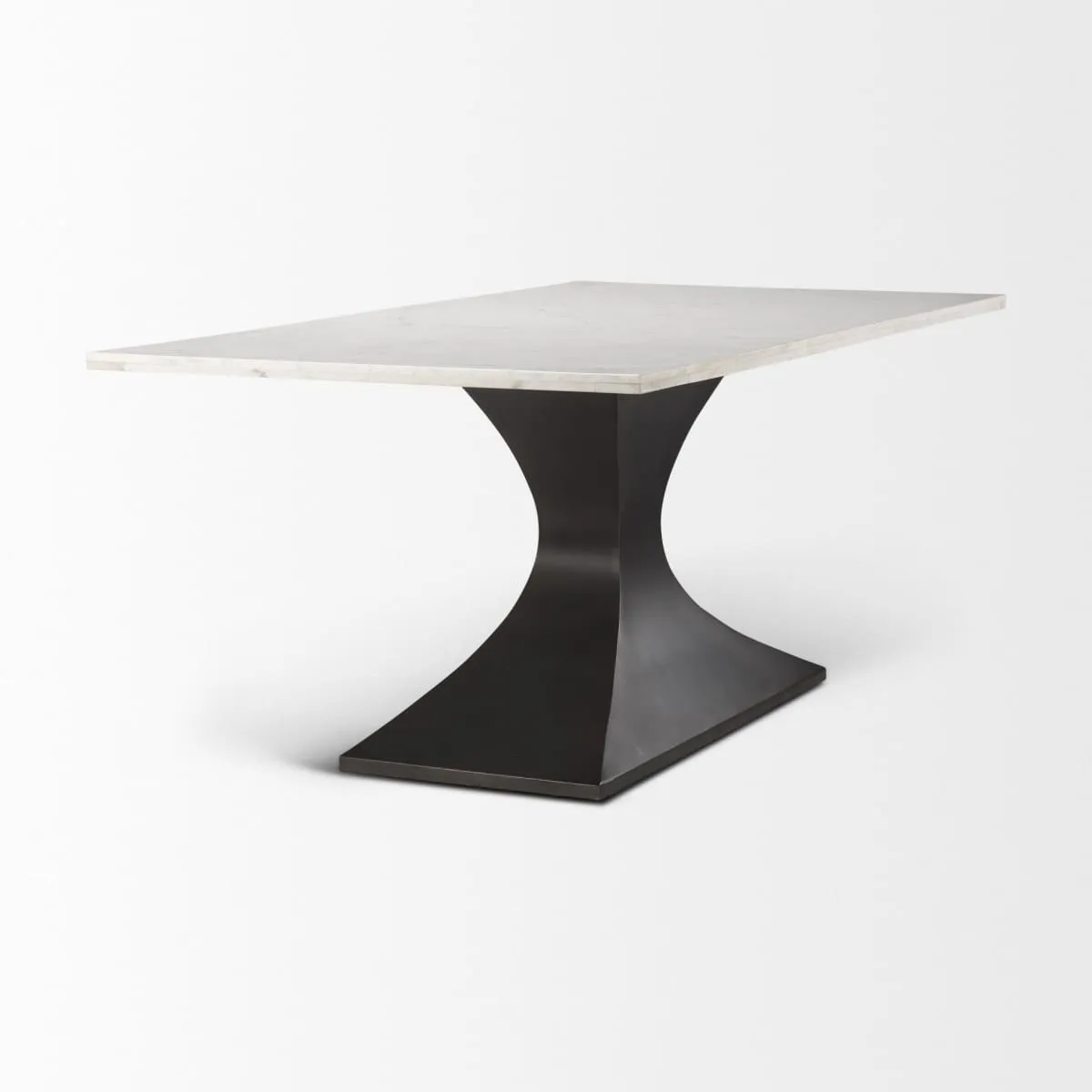 Maxton Dining Table White Marble | Black Metal