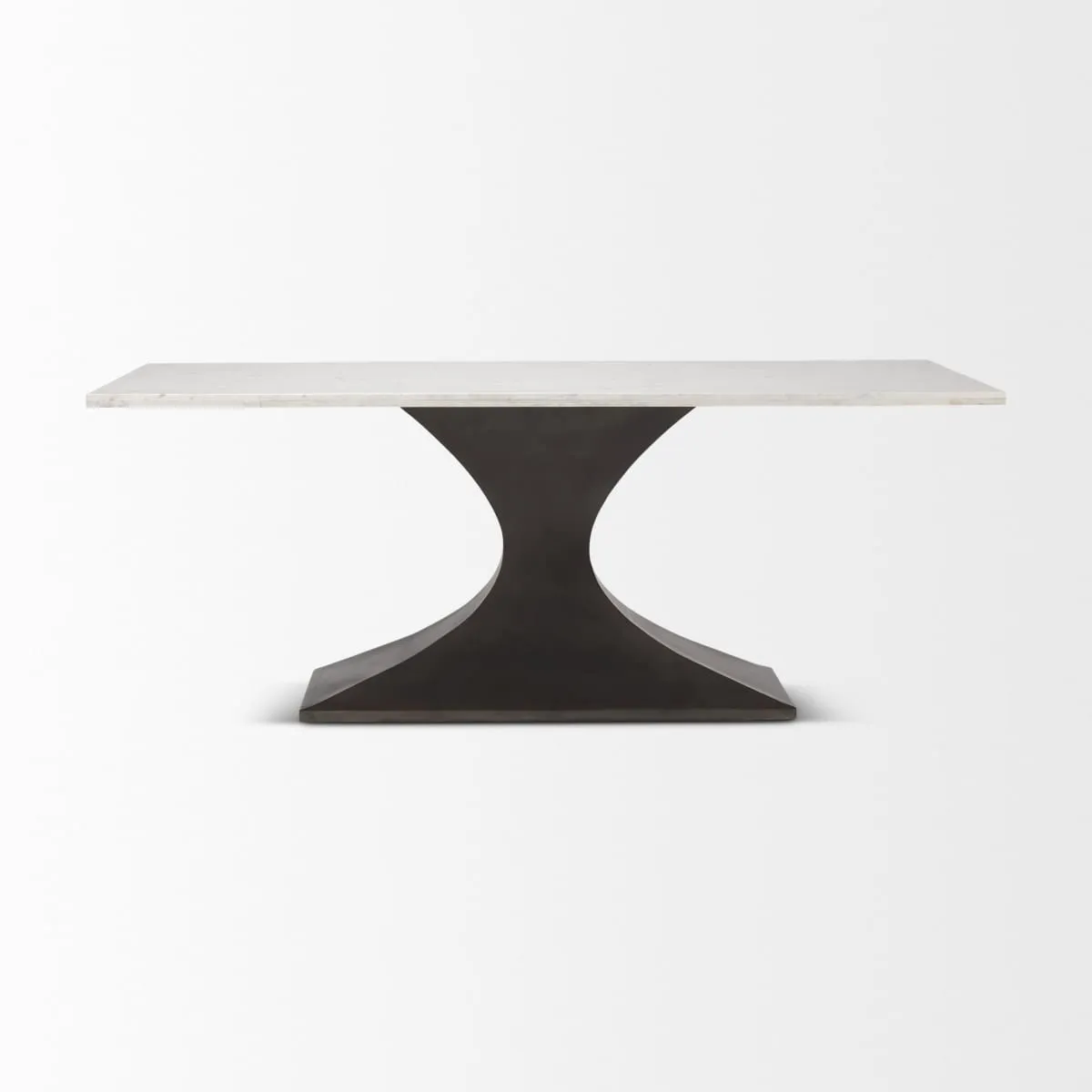 Maxton Dining Table White Marble | Black Metal