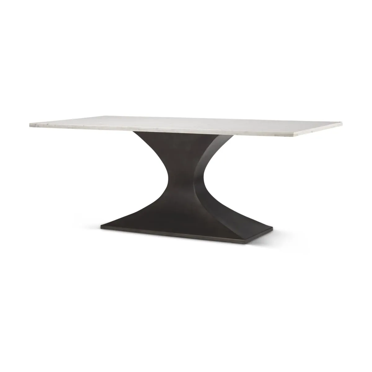 Maxton Dining Table White Marble | Black Metal