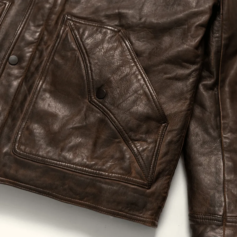 Men's Chocolate Brown Western Suede Leather Bomber Jacket