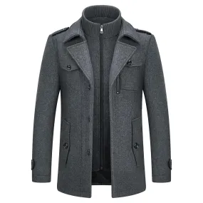 Men's Thick Business Casual Double-Layer Wool Coat