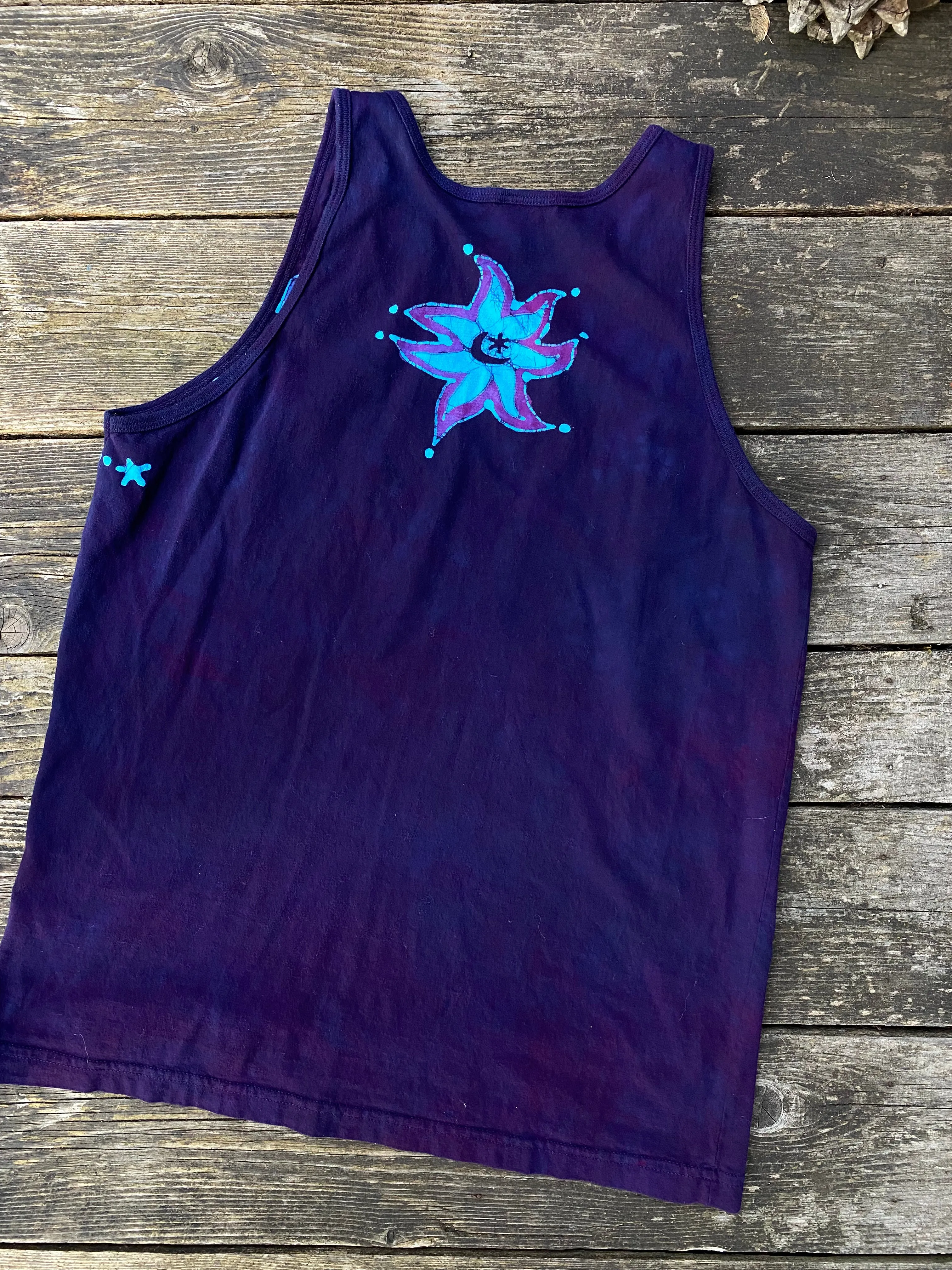 Midnight Purple and Turquoise Moonbeams Tank Top