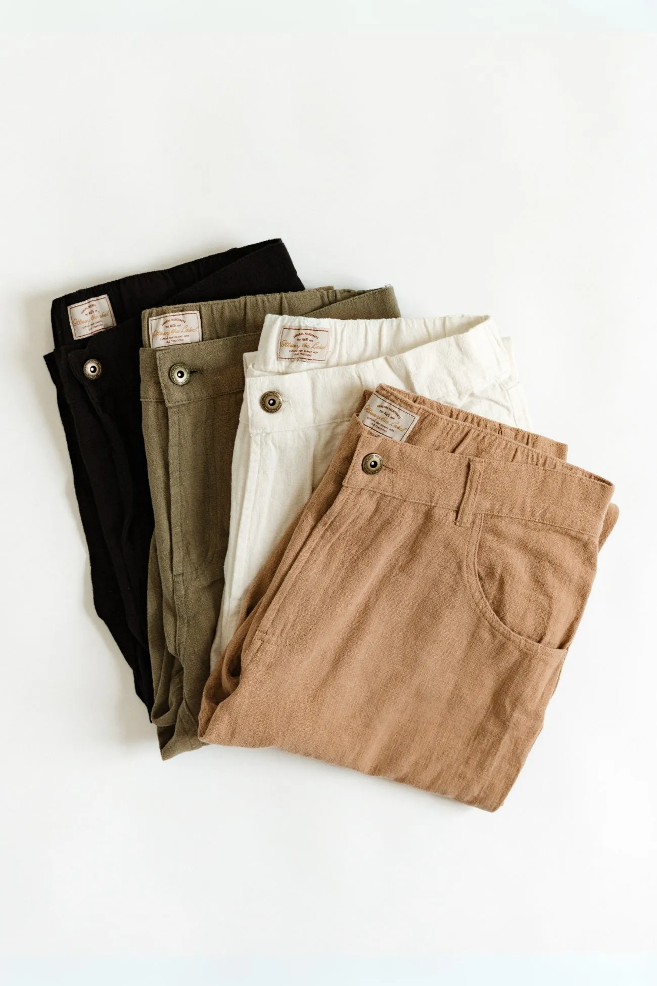 Miller - Unisex Textured Linen Pants - Khaki Green