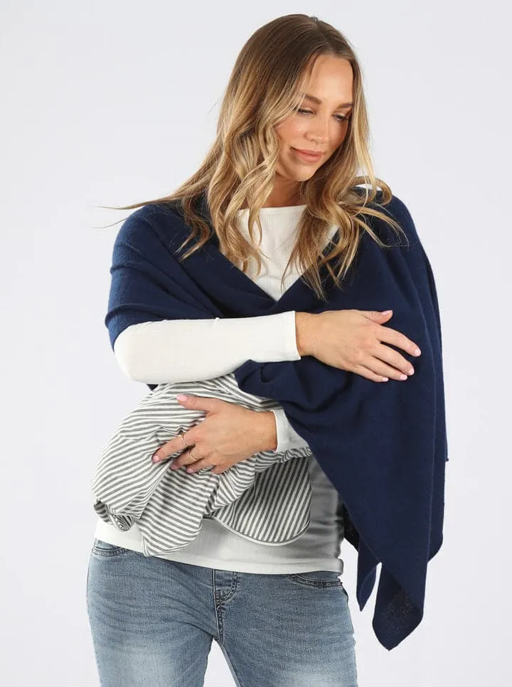 Moozie Mama Luxury Wrap/Poncho Maternity & Nursing Cover in Navy