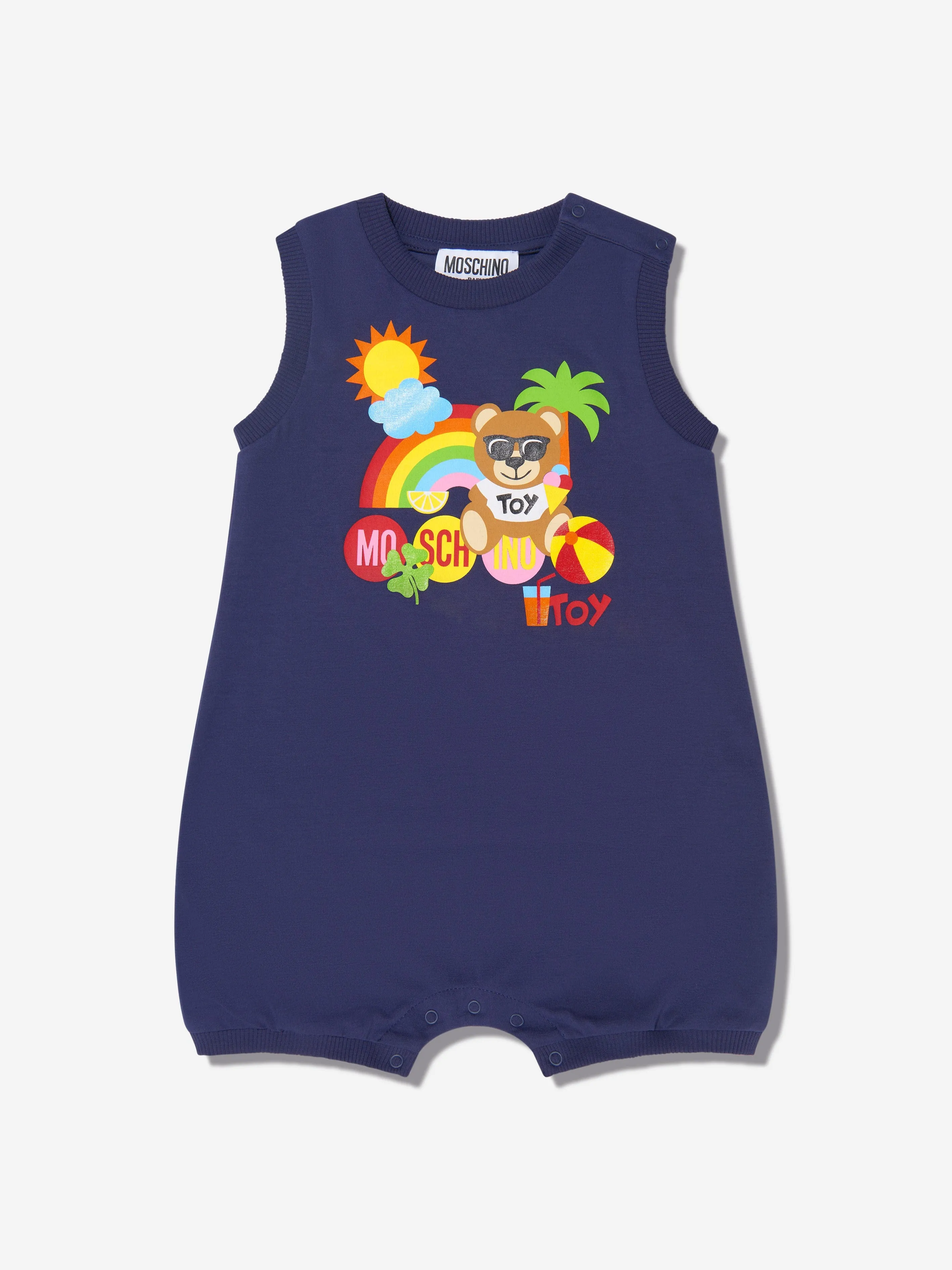 Moschino Baby Boys Romper With Gift Box in Navy