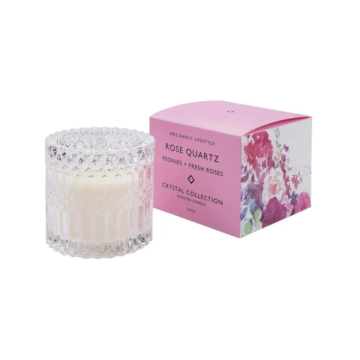 Mrs Darcy Rose Quartz Peonies   Fresh Roses Candle 350g