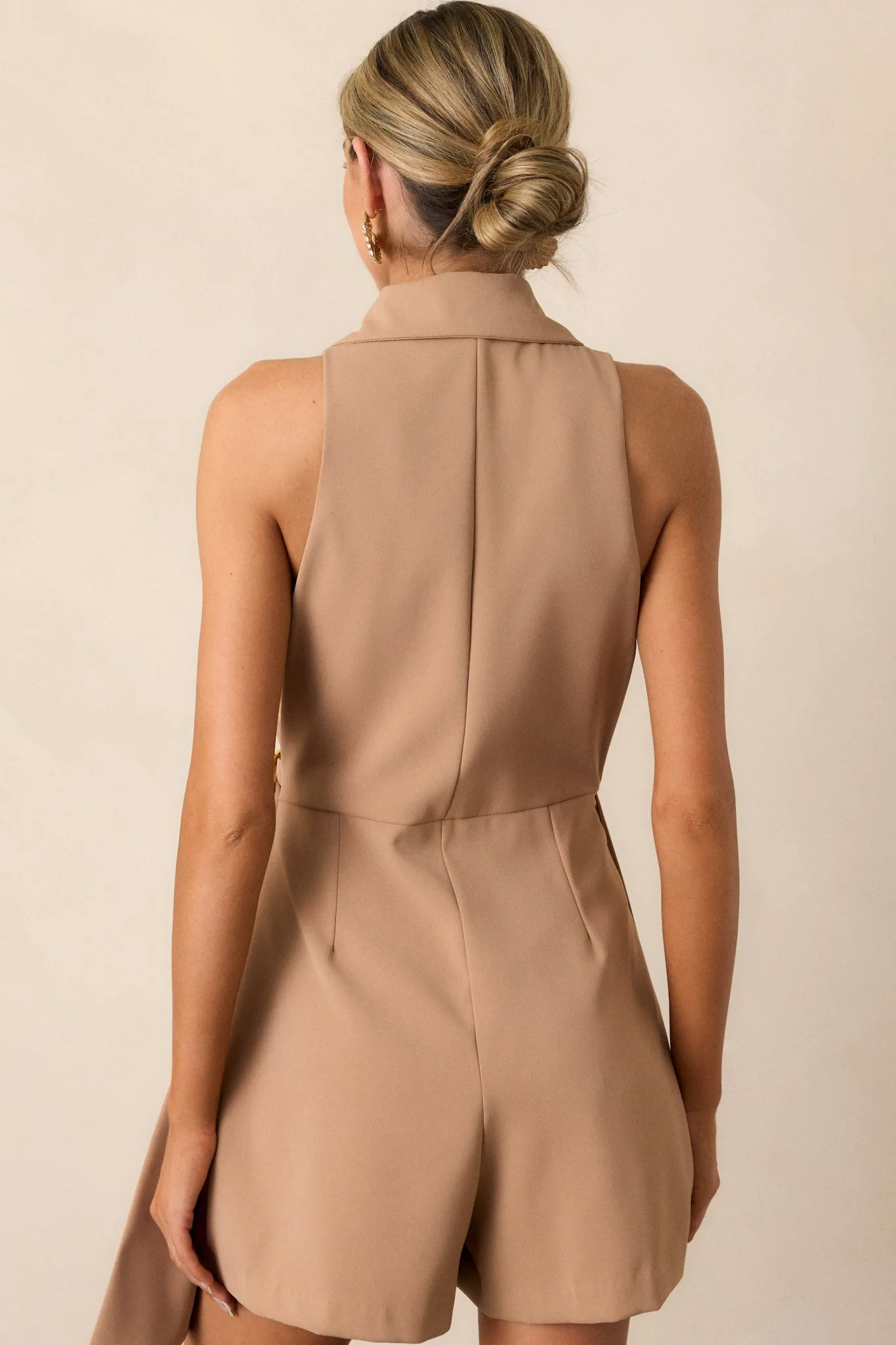 Mystic Mirage Tan Sleeveless Romper