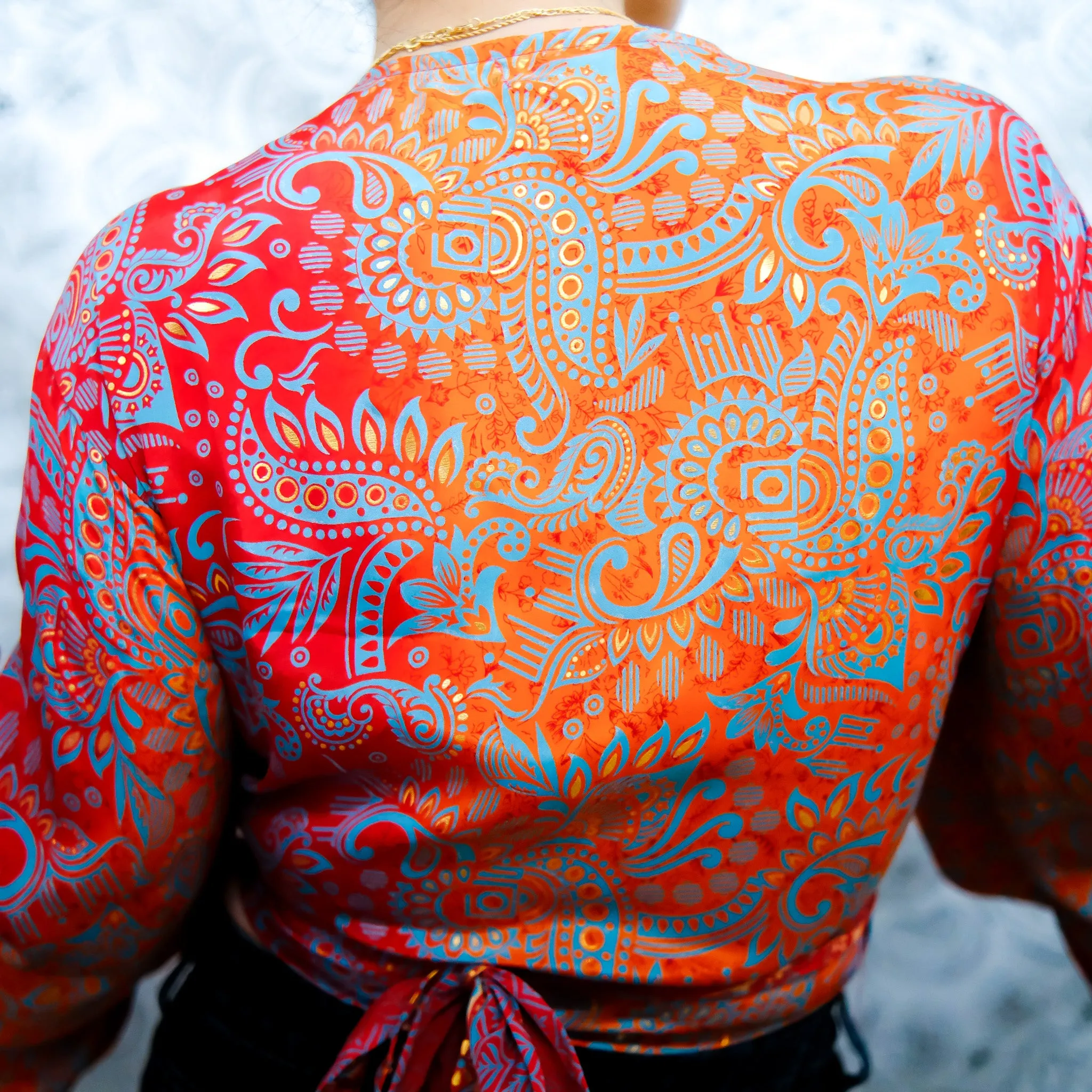 Paisley Boho Wrap Top