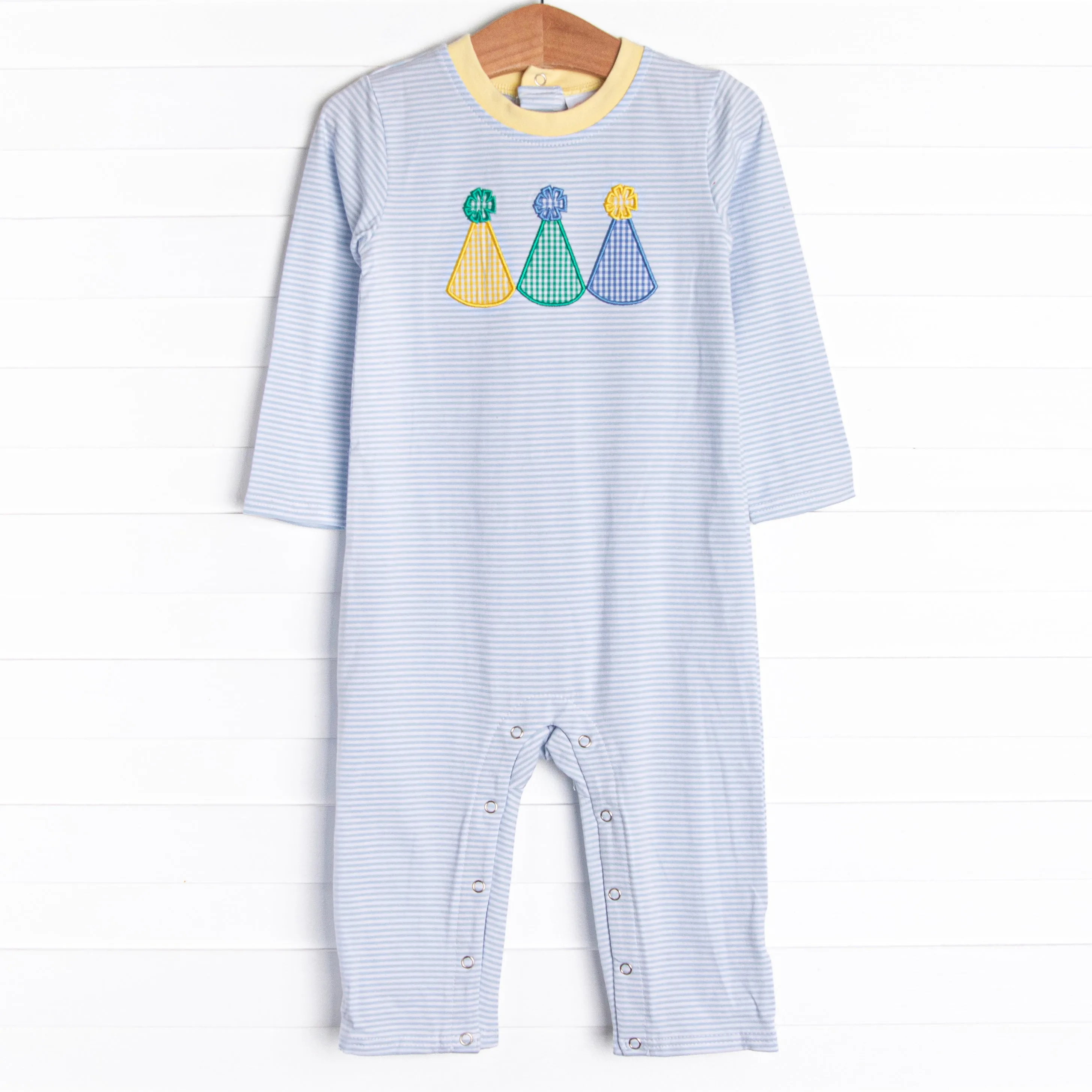 Party Favor-ites Applique Romper, Blue