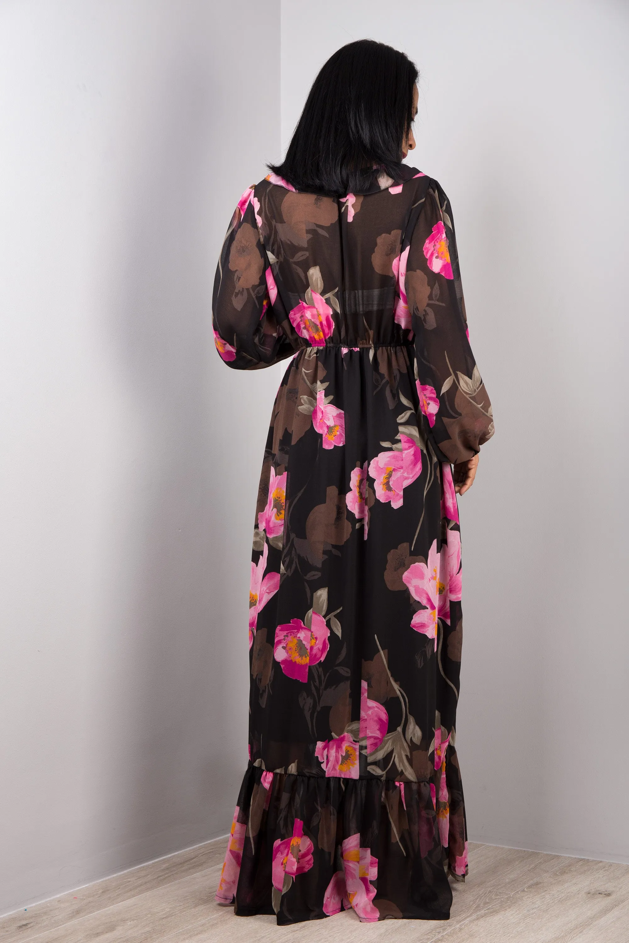 Pink Floral Chiffon dress