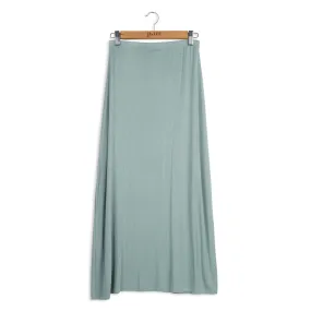 Point Ribbed A-line Maxi Skirt