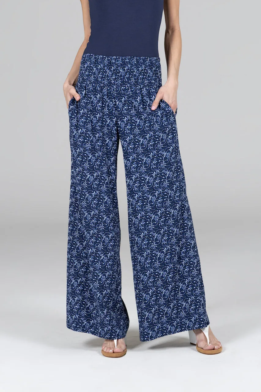 PORTOFINO TRAVEL PANT: BLUE VINES