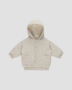 Quincy Mae - Hooded Woven Jacket - Basil Stripe