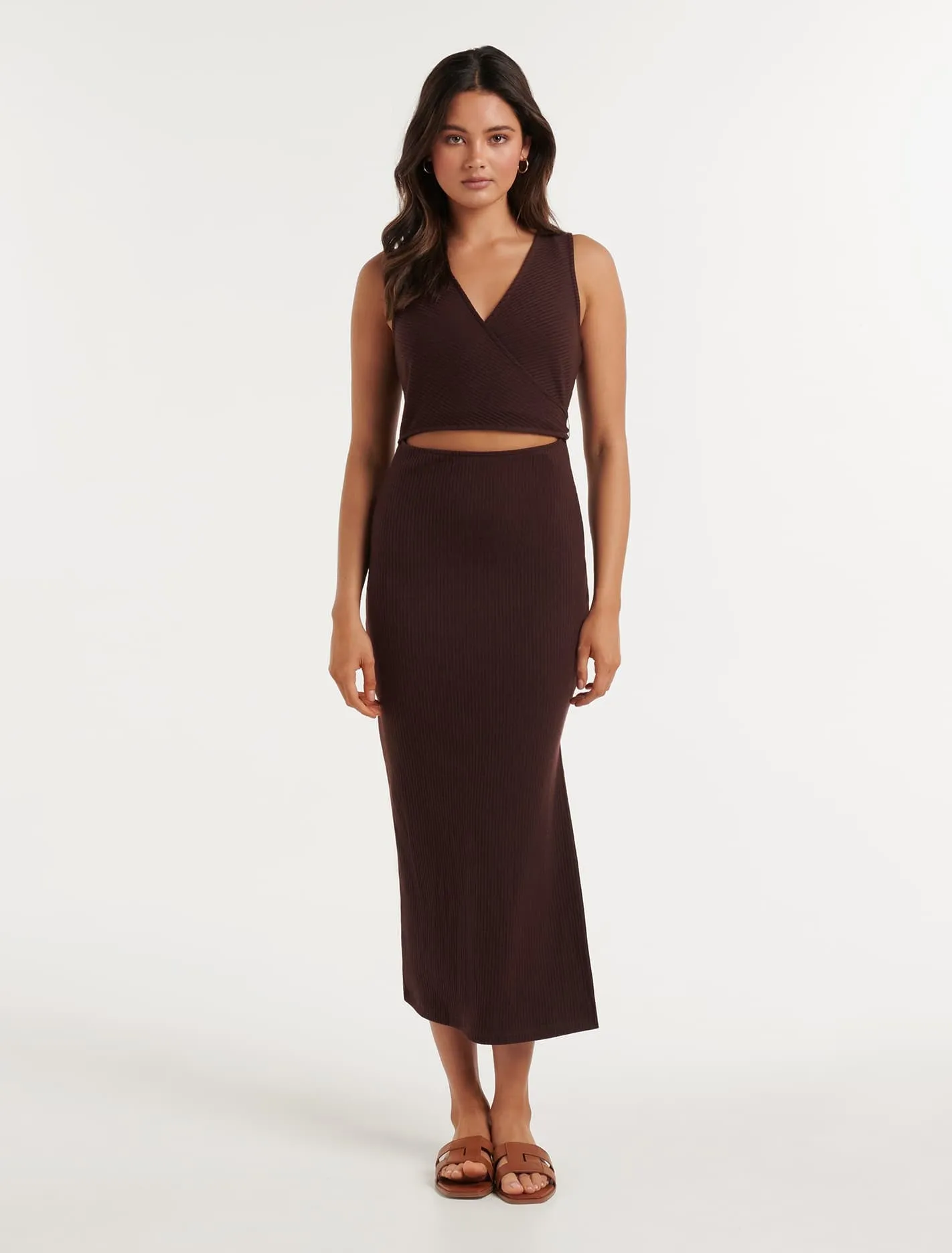 Ray Wrap Front Midi Dress