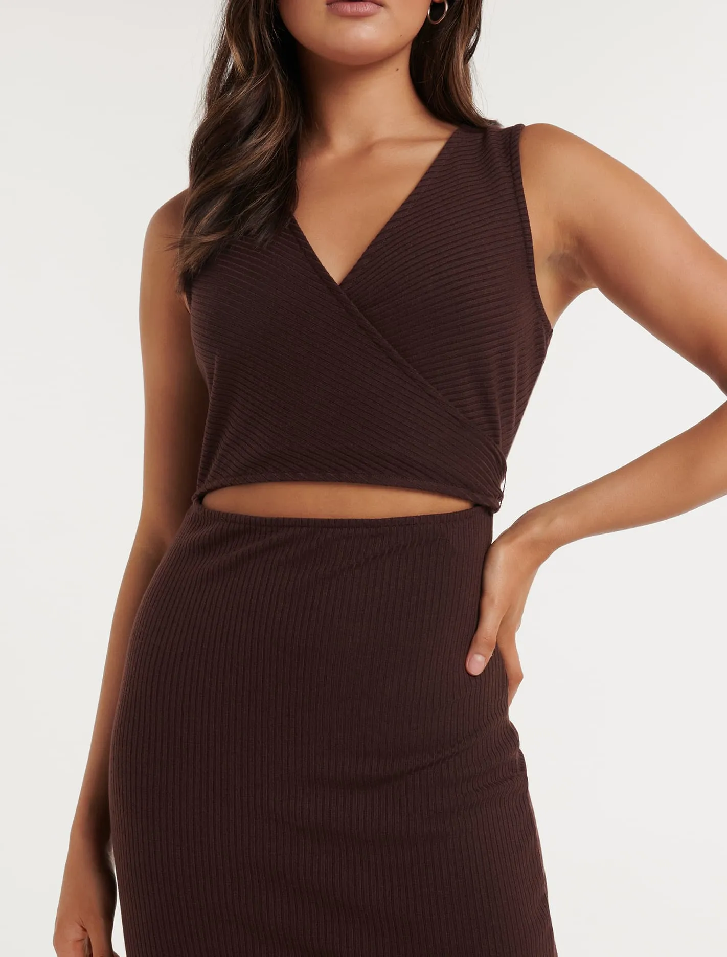 Ray Wrap Front Midi Dress