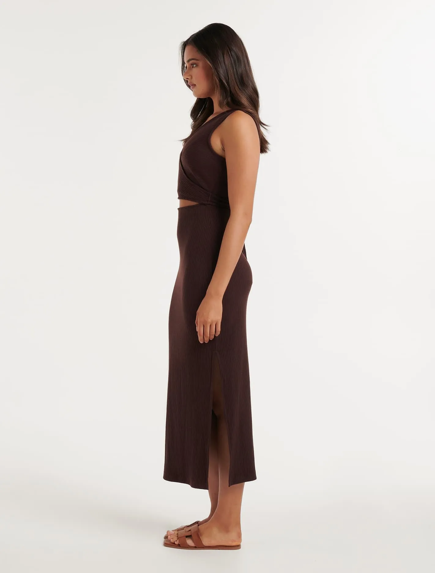 Ray Wrap Front Midi Dress