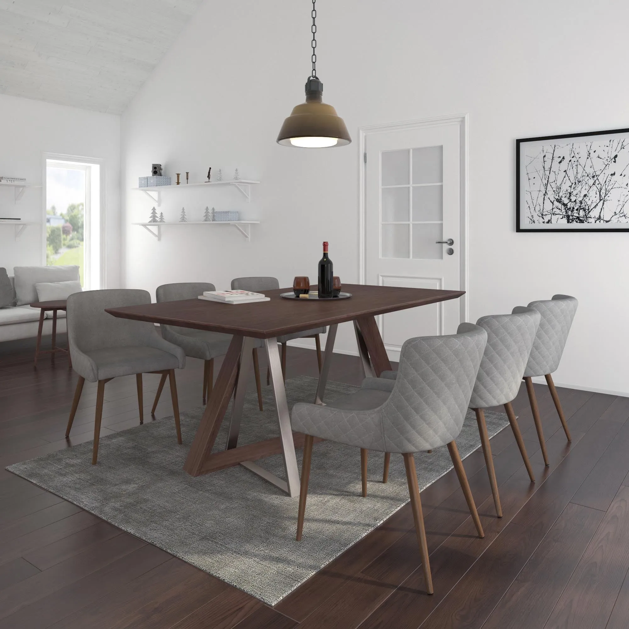 Rectangular Wood Dining Table Drake Walnut