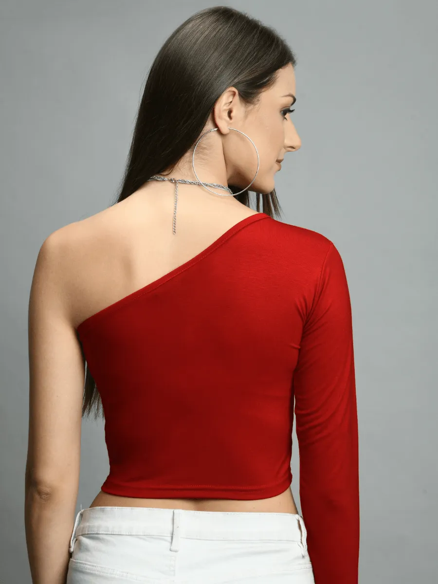 Regan Red One Shoulder Top