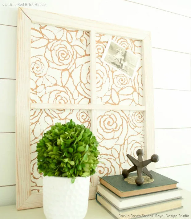 Rockin' Roses Damask Wall Stencil