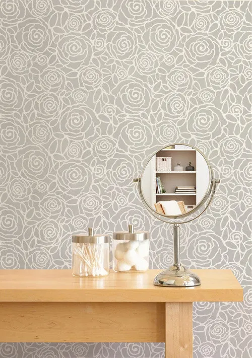 Rockin' Roses Damask Wall Stencil