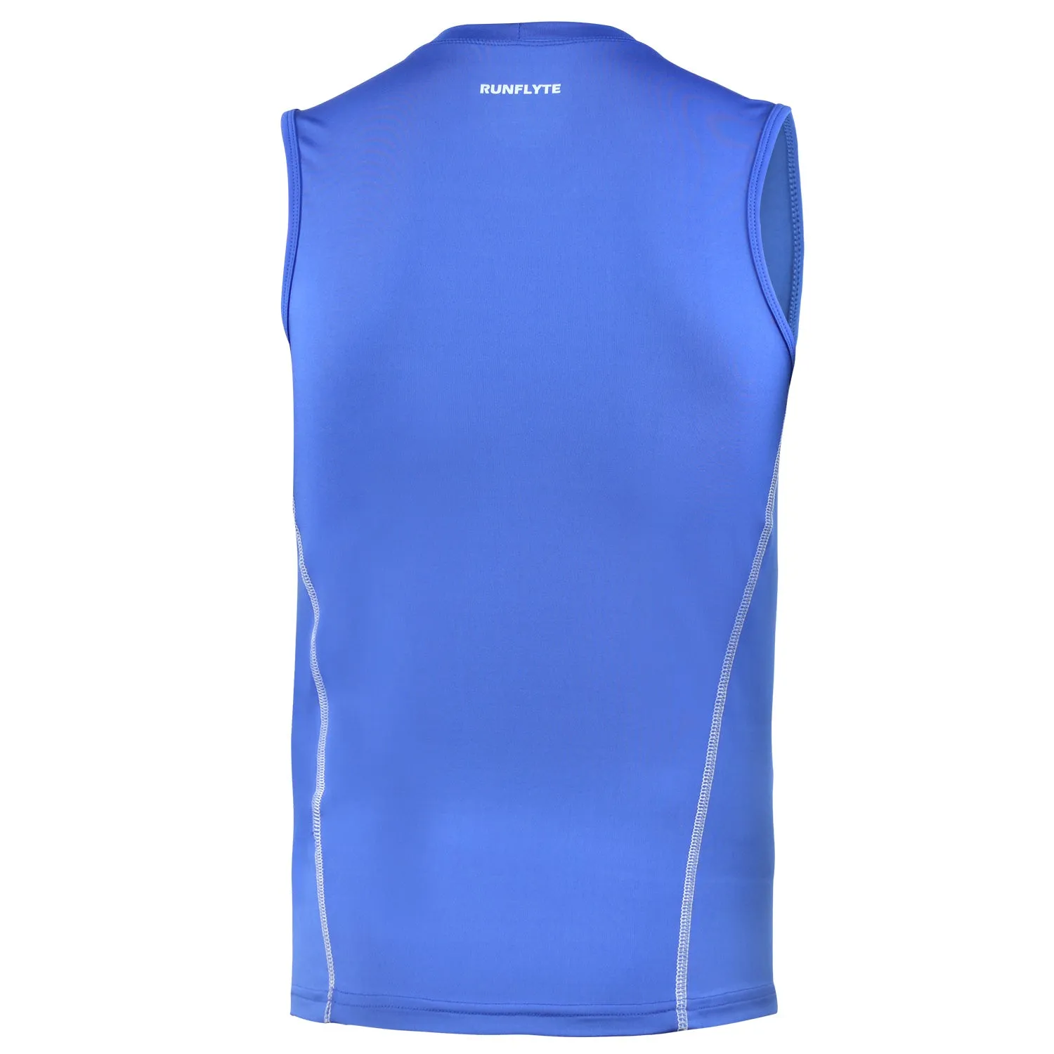 RunFlyte Men's Basics Light Compression Tank Top - Training - Moisture Wicking Royal Blue/White